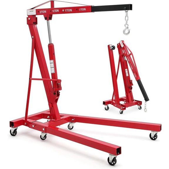 2-Ton Folding Engine Hoist with Hydraulic Crane