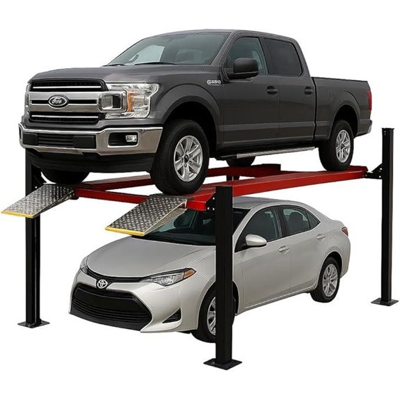 9,500 LBS 4-Post Car Lift with Hydraulic System