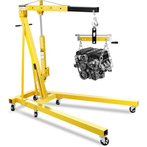 2 Ton Hydraulic Engine Hoist Crane with Locking Wheels