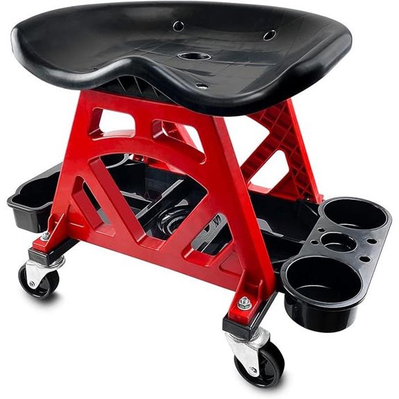 ROBLOCK Heavy Duty Rolling Mechanic Stool with Tray