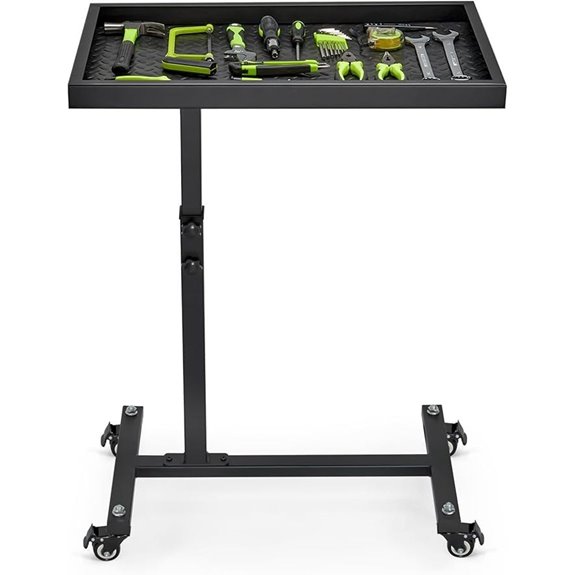 Adjustable Heavy Duty Mobile Work Table with Wheels