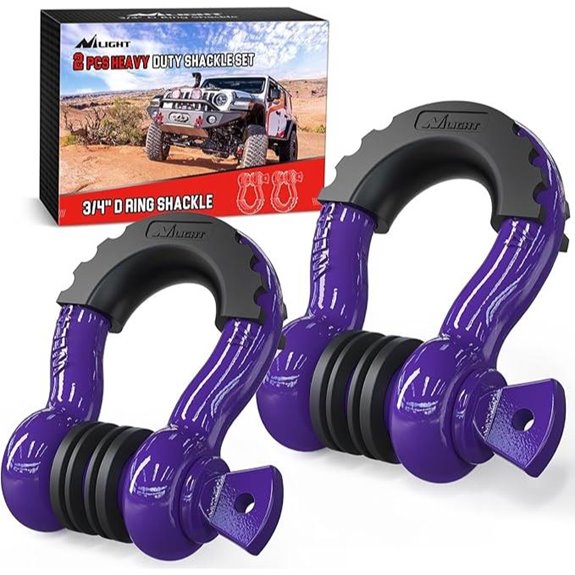 Nilight 2 Pack Heavy Duty Off-Road D-Ring Shackles