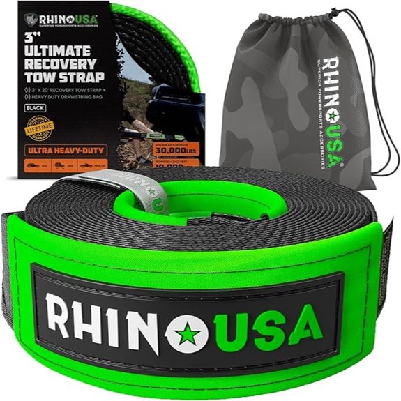 Rhino USA Heavy Duty Tow Strap for Offroad Vehicles