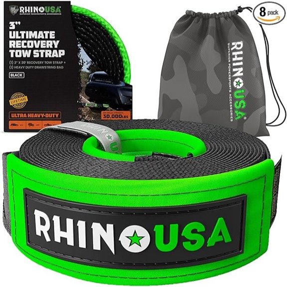 Rhino USA Heavy Duty Tow Strap for Offroad Use