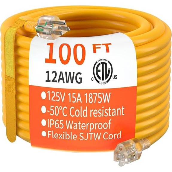 Heavy Duty 100ft Outdoor Extension Cord ETL Listed