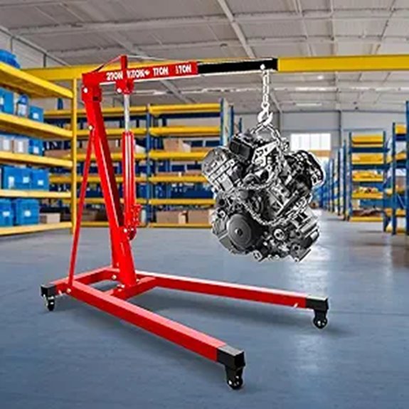 4400lb Folding Hydraulic Engine Crane with Outriggers