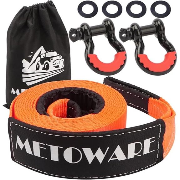 METOWARE Heavy Duty Tow Strap Recovery Kit