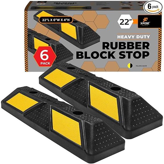Xpose Safety Heavy Duty Rubber Parking Stops (6 Pack)