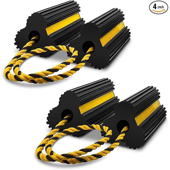 ROBLOCK 2 Pairs Heavy-Duty Rubber Wheel Chocks