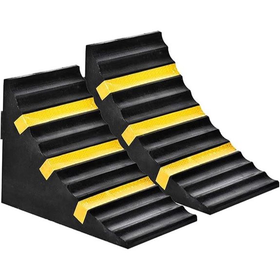 RELIANCER Heavy Duty Rubber Wheel Chocks (2 Pack)