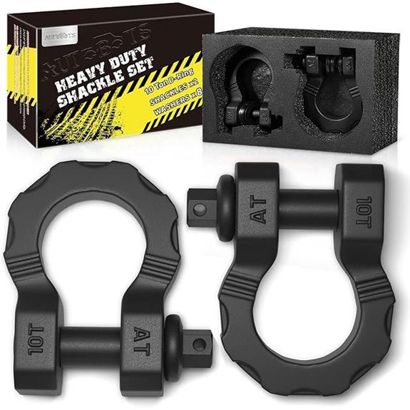 Heavy Duty D Ring Shackles 80,000 Lbs (2 Pack)