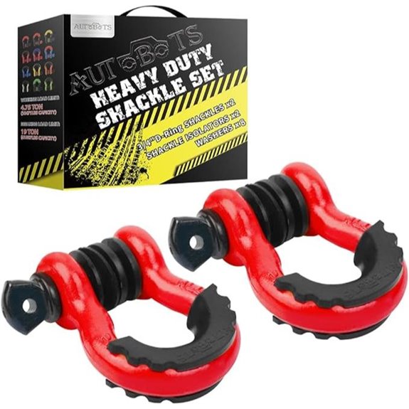 Heavy Duty D-Ring Shackles 3/4 (2 Pack)