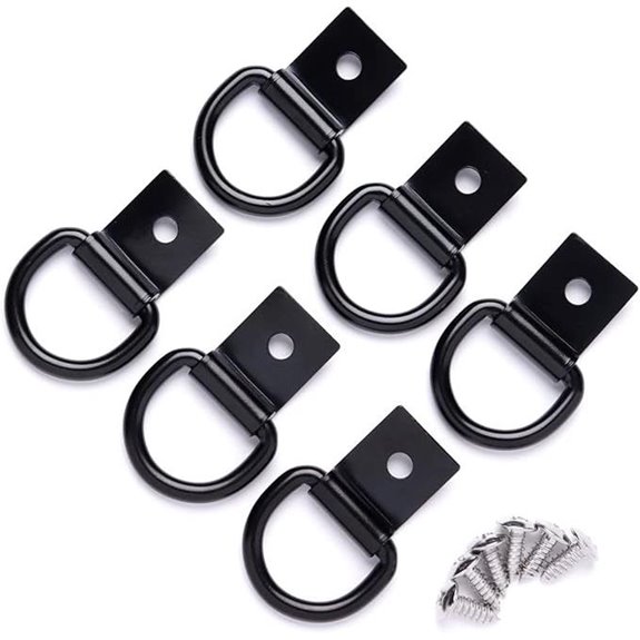 6 Pcs Heavy Duty Steel D-Ring Tie Down Anchors