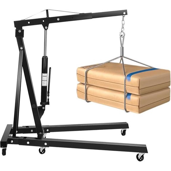 2-Ton Folding Hydraulic Engine Hoist with Telescopic Boom