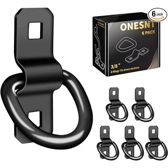 Heavy Duty D Rings Tie Down Anchors (Pack of 6)