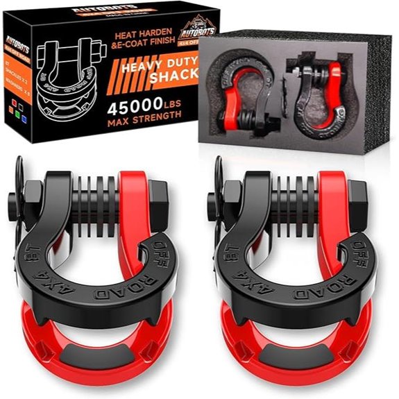 AUTOBOTS Tigertooth D Ring Shackles 45,000lb Capacity