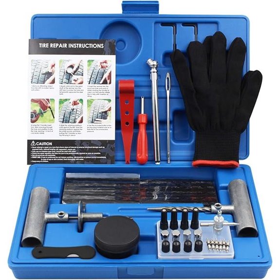 Heavy Duty 63pcs Tire Repair Kit for Cars and Vehicles