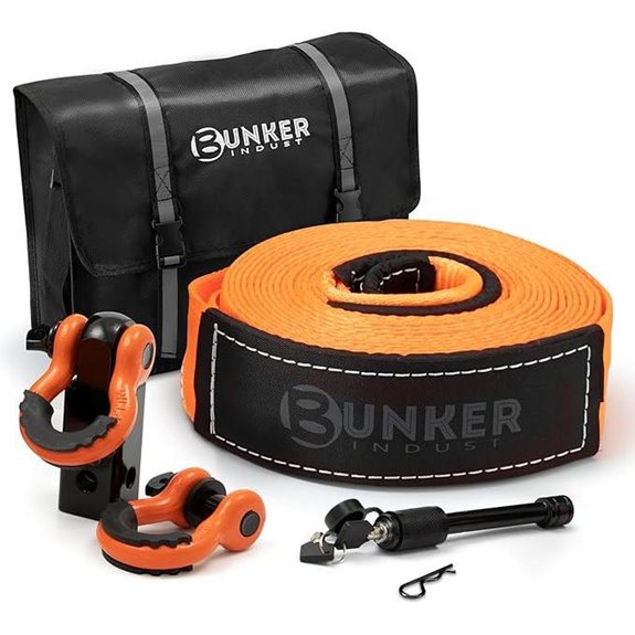 Heavy Duty Tow Strap Recovery Kit with Shackles