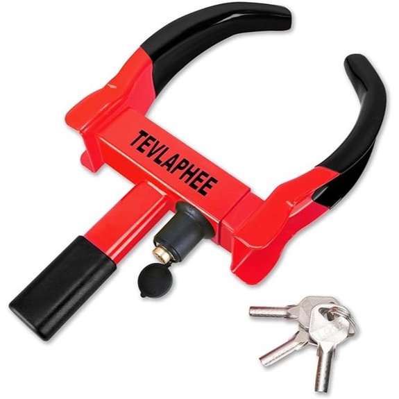 Tevlaphee Universal Heavy Duty Wheel Lock (Black-Red)
