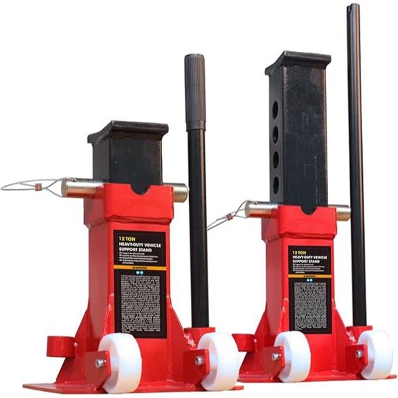 Torin Heavy Duty Jack Stands with Casters 12 Ton