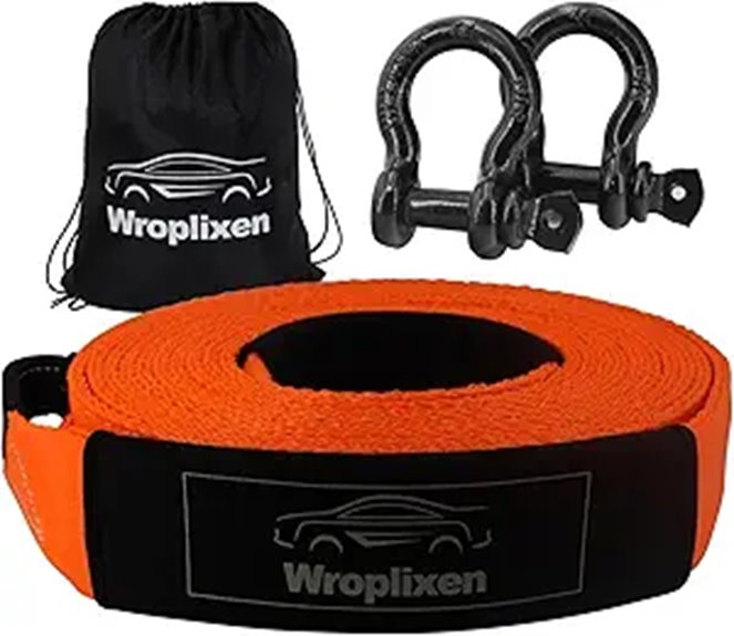Heavy Duty Tow Strap Kit with Hooks 66,000 lbs