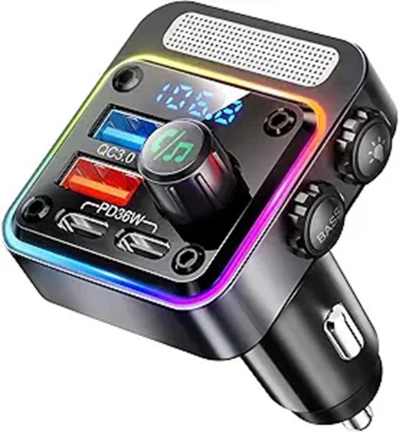 Nulaxy 54W Bluetooth 5.3 Car Charger & FM Transmitter