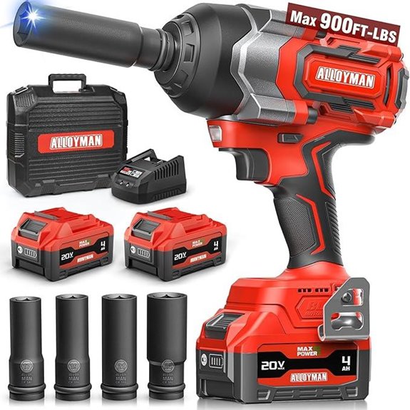 Cordless Impact Wrench 900Ft-lbs 20V Brushless