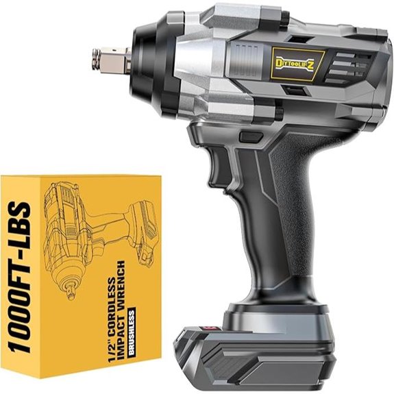 Cordless Impact Wrench 1/2 inch 1000Ft-lbs 4 Modes