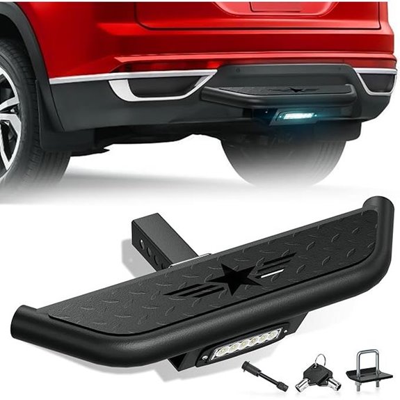 Tow Hitch Step with LED Light and Lock