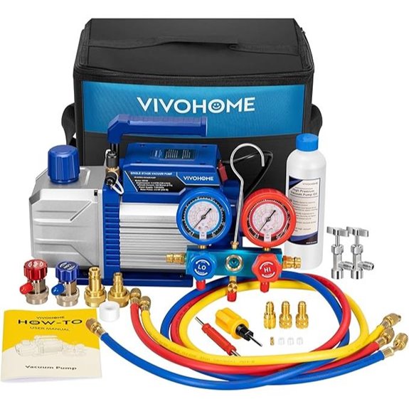 VIVOHOME 110V HVAC Vacuum Pump & Gauge Kit