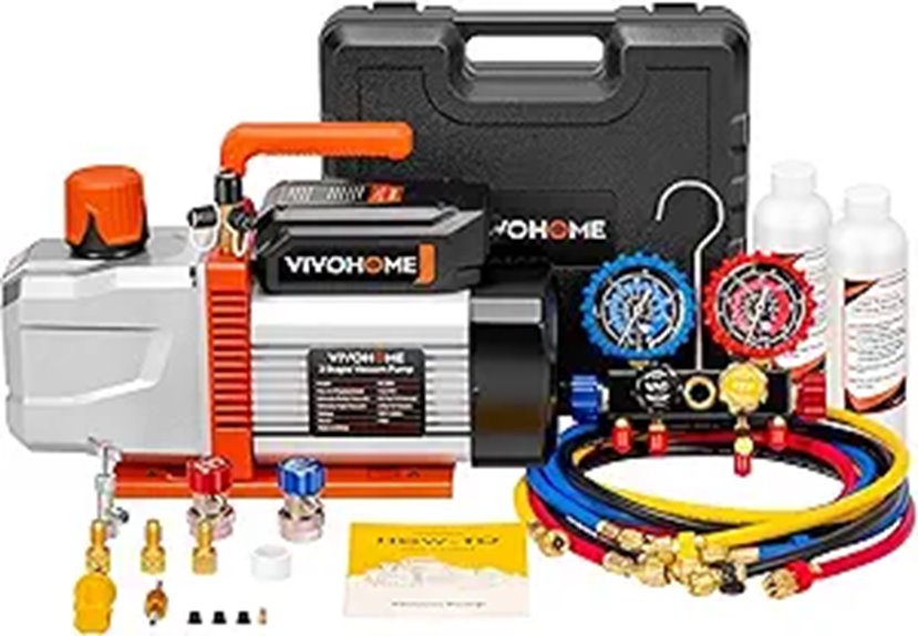 VIVOHOME Vacuum Pump & Gauge Set for HVAC Systems