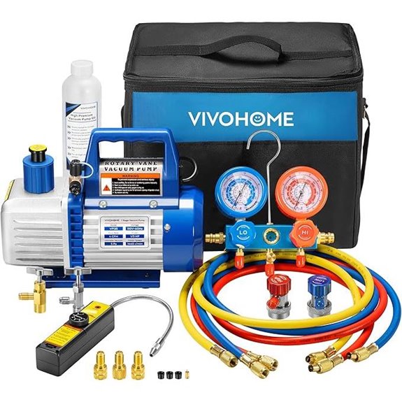 VIVOHOME 110V HVAC Vacuum Pump & Gauge Set