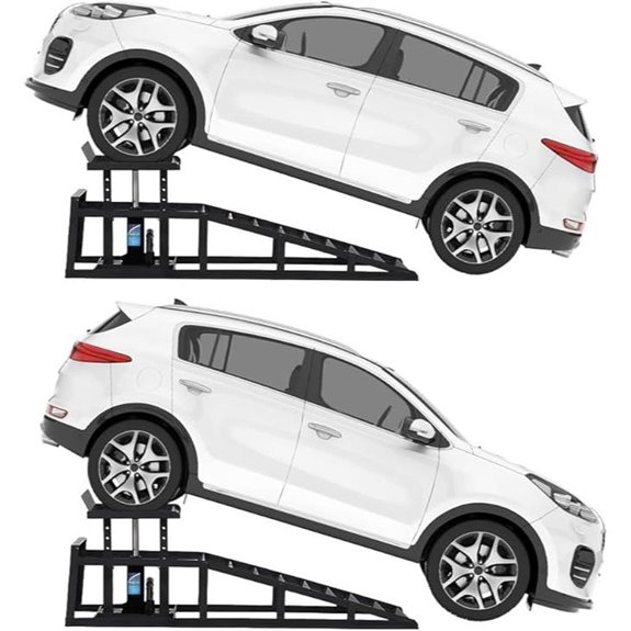 2 Pack Hydraulic Car Ramps 5 Ton Adjustable Lift