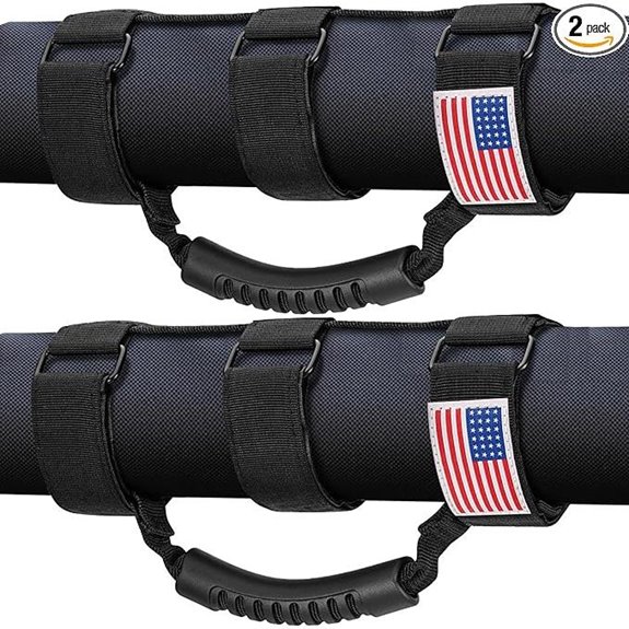 Moveland Jeep Roll Bar Grip Handles with US Flag