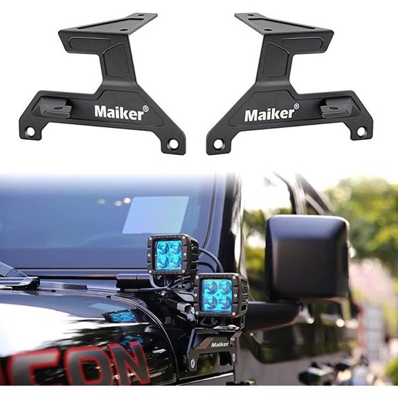 MAIKER Dual A-Pillar Light Mount for Jeep Wrangler