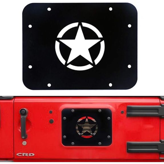 Jeep Wrangler Tailgate Vent Cover Spare Tire Plate
