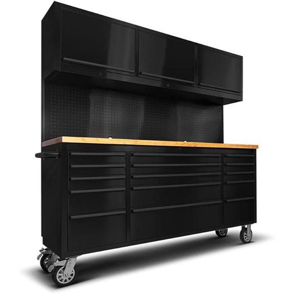 72-Inch Lockable Rolling Tool Chest with Cabinets