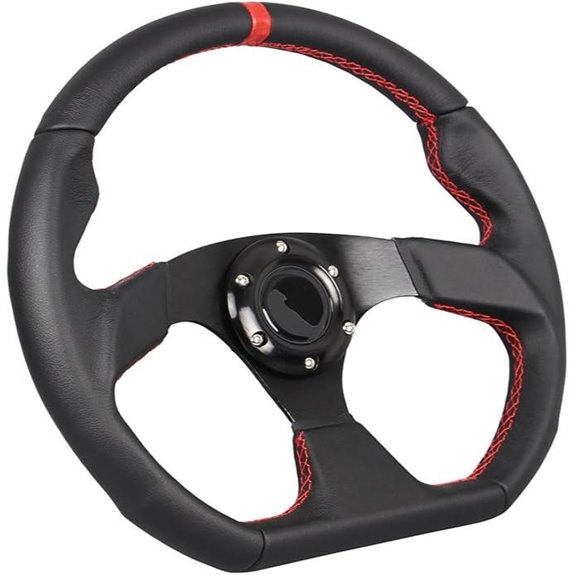 Universal Racing Steering Wheel with Leather Grip