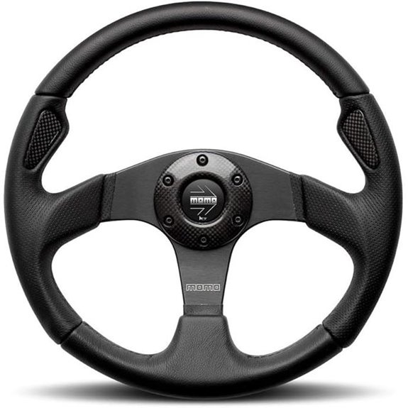 MOMO Jet35BK0B Leather Racing Steering Wheel