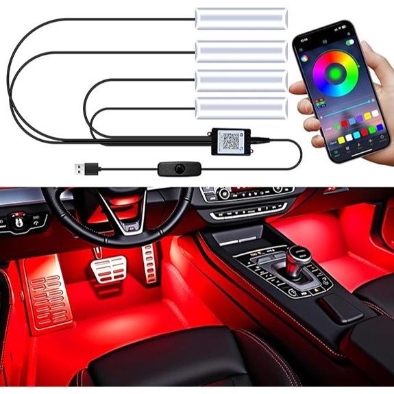 RGB Car Interior LED Lights with App & Music Control