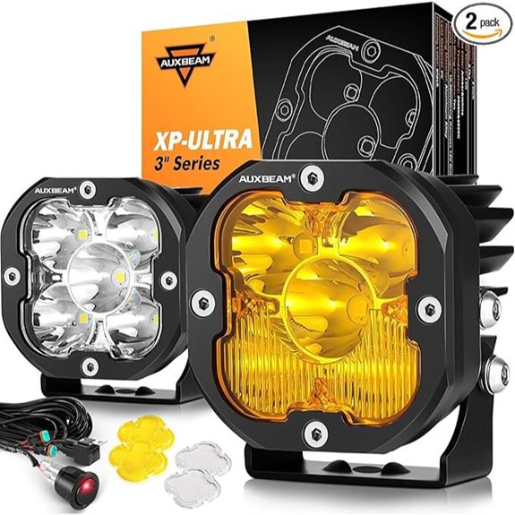 Auxbeam 3 80W LED Cube Pods with Light Covers