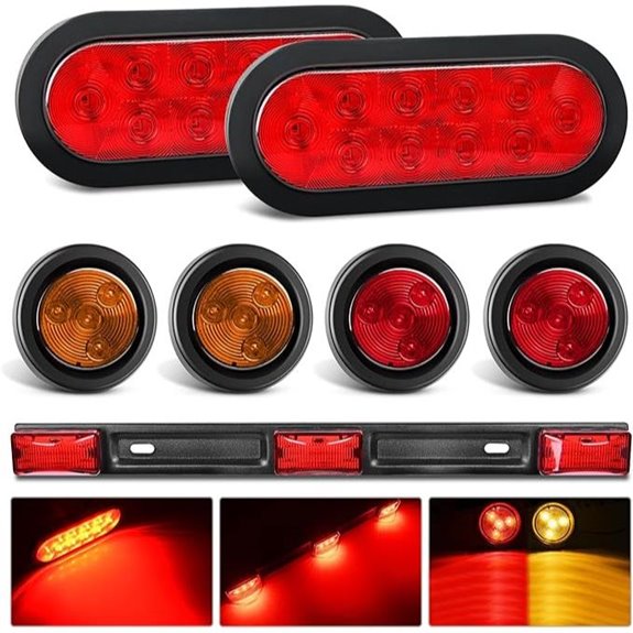 Nilight LED Trailer Light Kit with Stop & Marker Lights