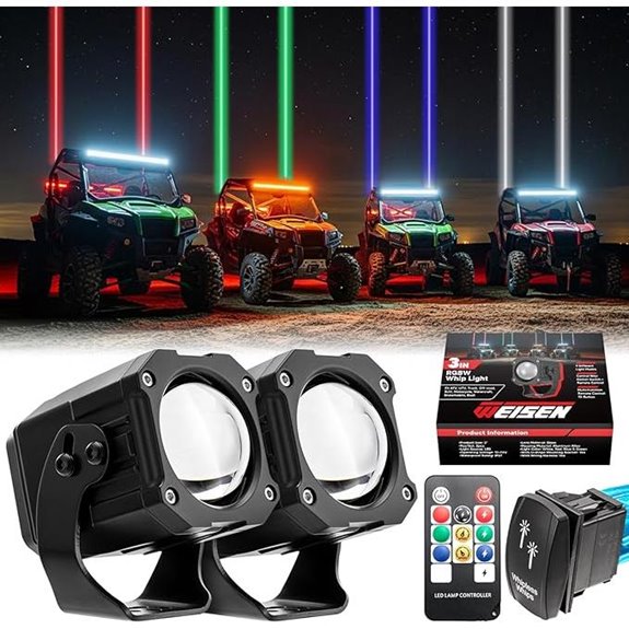 WeiSen RGBW LED Whip Lights for UTVs and ATVs