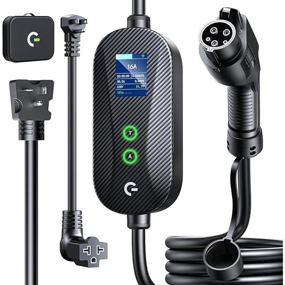 Carbon Fiber Portable EV Charger with Adjustable Current