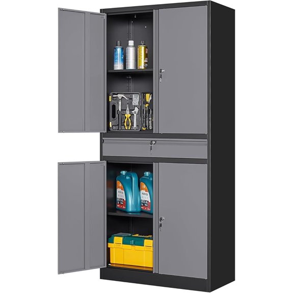 Yizosh Steel Garage Storage Cabinet with Lock