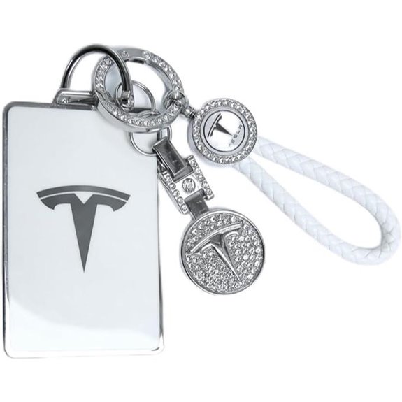 Tesla Key Card Holder with Bling Key Chain