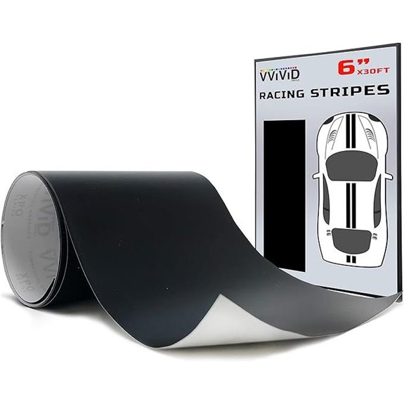 VViViD Matte Black Vinyl Racing Stripe Wrap