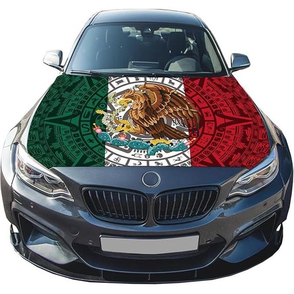 Mexico Flag Car Hood Cover (4x5 ft)