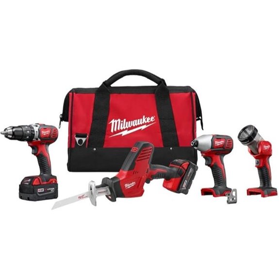 Milwaukee M18 Power Tool Kit with 4 Tools and Batteries