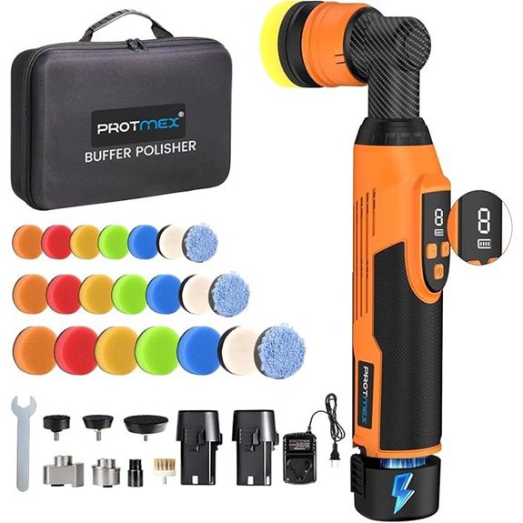 Protmex Cordless Mini Car Buffer Polisher (8-inch)